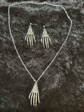 Skeleton Hands Earrings and Necklace Sets