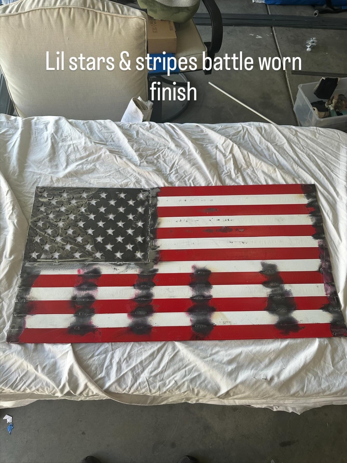 1 Metal American Flag - Stars and Stripes SM