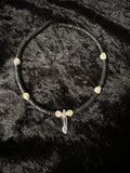 Black Haiku and Howlite Skull Necklace