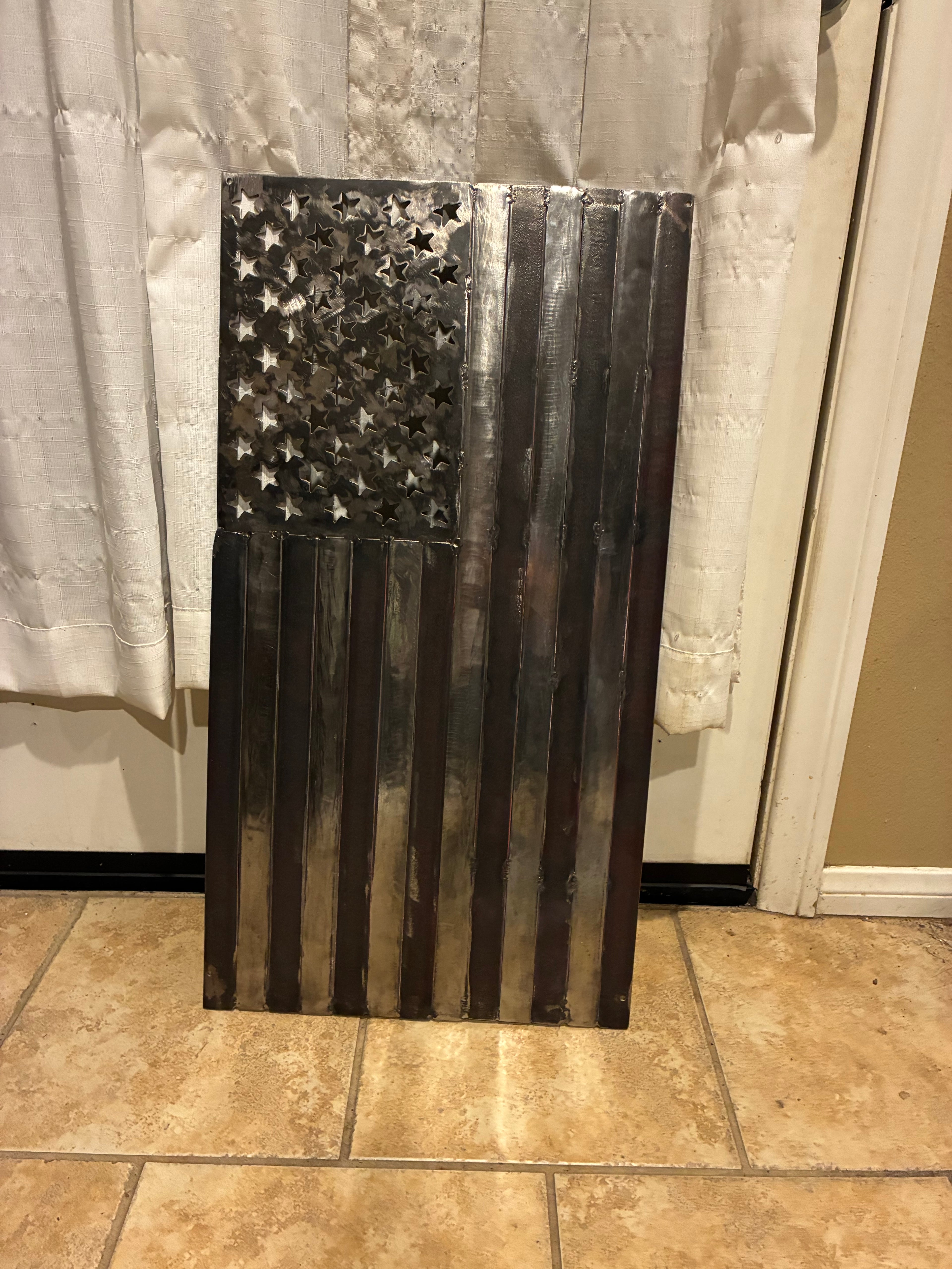 1 Metal American Flag - Stars and Stripes SM