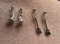 Halloween Earrings - Witch Hat & Broom Set
